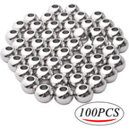 50pcs 8mm Stainless Steel Round Spacers Ball Spacer Beads Seamless Smooth Loose Beads Rondelle Beads Jewelry Spacer Charms for DIY Jewelry Making Supplies