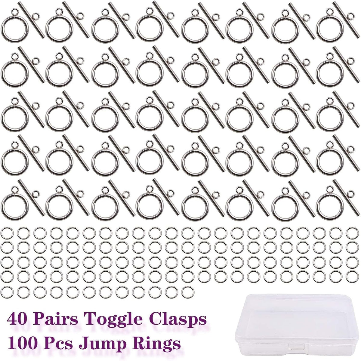 20 Sets Butterfly Bracelet Toggle Clasps T-Bar End Tibetan Closure Filled Fastener Hook Toggle Connectors for DIY Necklace Jewelry Craft Making, 2 Colors