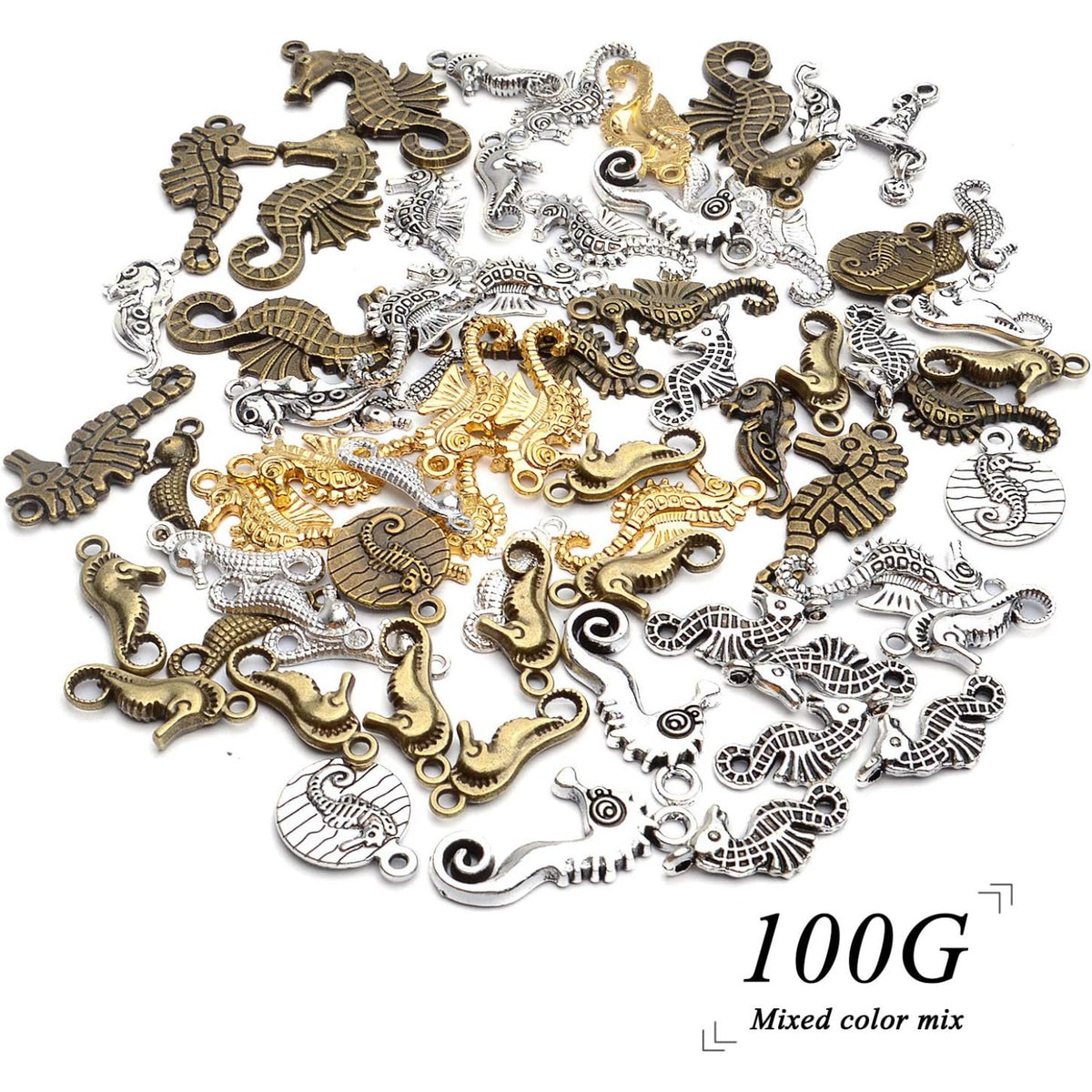 100g Seahouse Charms Alloy Ocean Animal Charms Seahouse Charm Pendants for DIY Earrings Bracelet Jewelry Crafts Making Accessories
