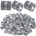 60pcs Antique Silver Rondelle Spacer Beads, Tibetan Alloy, 8mm Diameter x 8mm Thickness x 5.5mm Hole, Loose Beads for Jewelry DIY Bracelet Necklace Making and Crafting