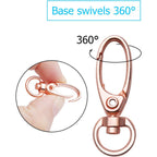 Swivel Clasp Clips,50pcs 35mm Swivel Trigger Clips Metal Keyring Clasps Snap Hooks for Hanging Key Chains Dog Leashes Crafts Decorations,Rose Gold