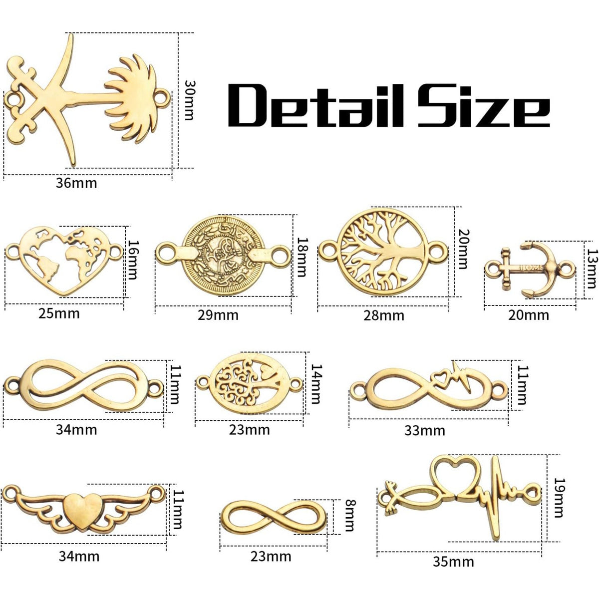 100g(40~70pcs) Mixed Connector Tree of Life Charms Infinity Symbol Pendants Beads Connector for DIY Necklace Bracelet Jewelry Making