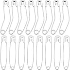 120pcs Silver Curved Safety Pins Metal Straight Safety Pins Rust-Resistant Quilting Basting Pins Bulk for Clothes Sewing Handicrafts Home Office Uses, 2 Styles