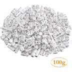 100 Gram Mixed Column Barrel Spacer Beads Vintage Alloy Tube Bar Shape Loose Charm Beads Accessories for DIY Bracelet Necklace Jewelry Making Findings, Bright Silver