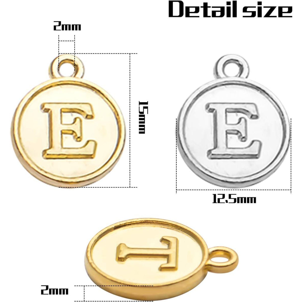 4 Sets(104 pcs) Alloy A-Z Initial Alphabet Letter Mixed Charms Pendants for DIY Jewelry Making,Bracelet and Crafting