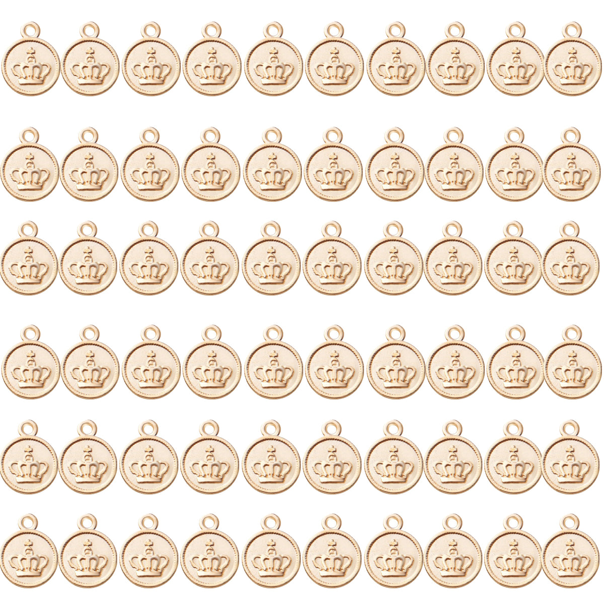 60pcs Crown Pendant Charm Alloy Round Crown Charms Beads King Charms Craft Supplies for DIY Necklace Bracelets Jewelry Pendant Making,4 Colors