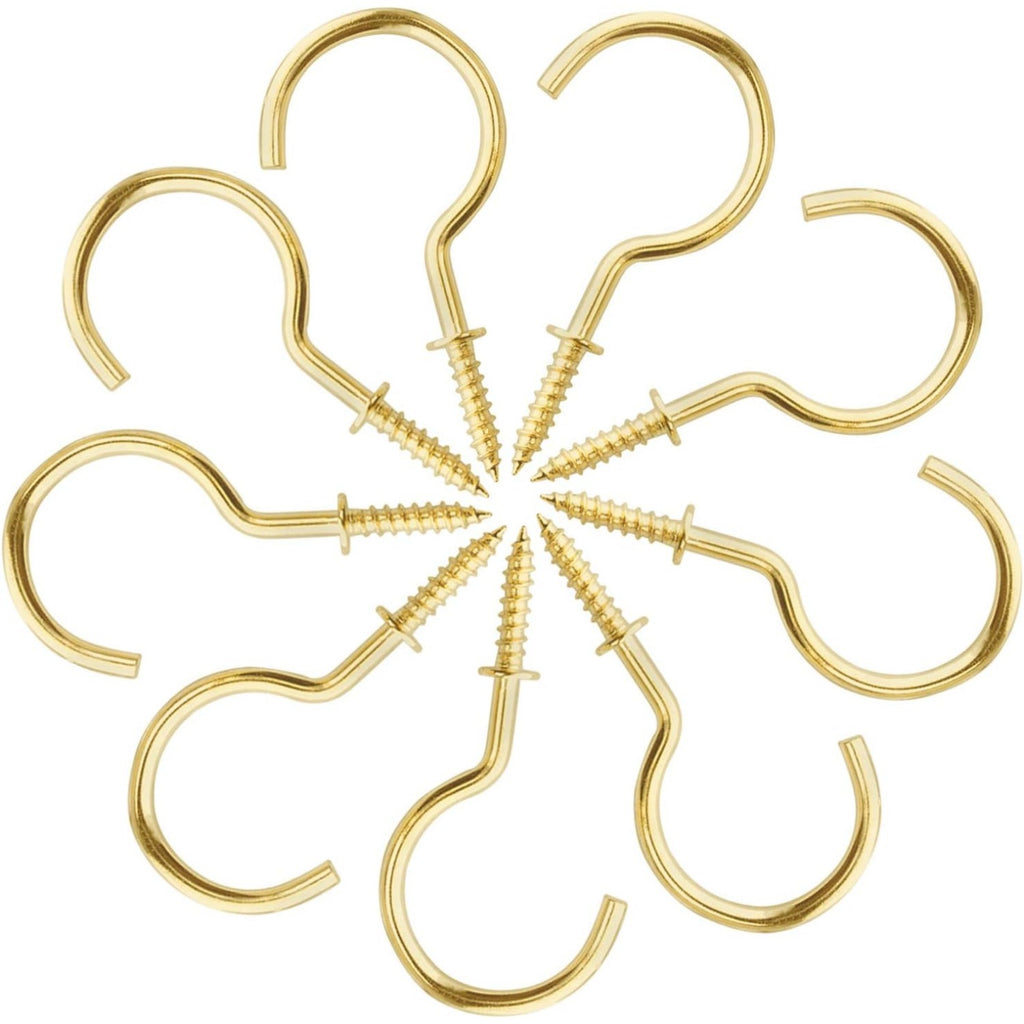 20 Pieces Screw in Ceiling Hooks,2.8 inches Metal Cup Hook Hangers for Hanging Plants,Kitchen (Gold)