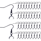 Stainless Steel Earring Hooks, 50pcs Black With Pendant Clasp - Hypoallergenic Ear Wire Ball Hooks for Jewelry Making