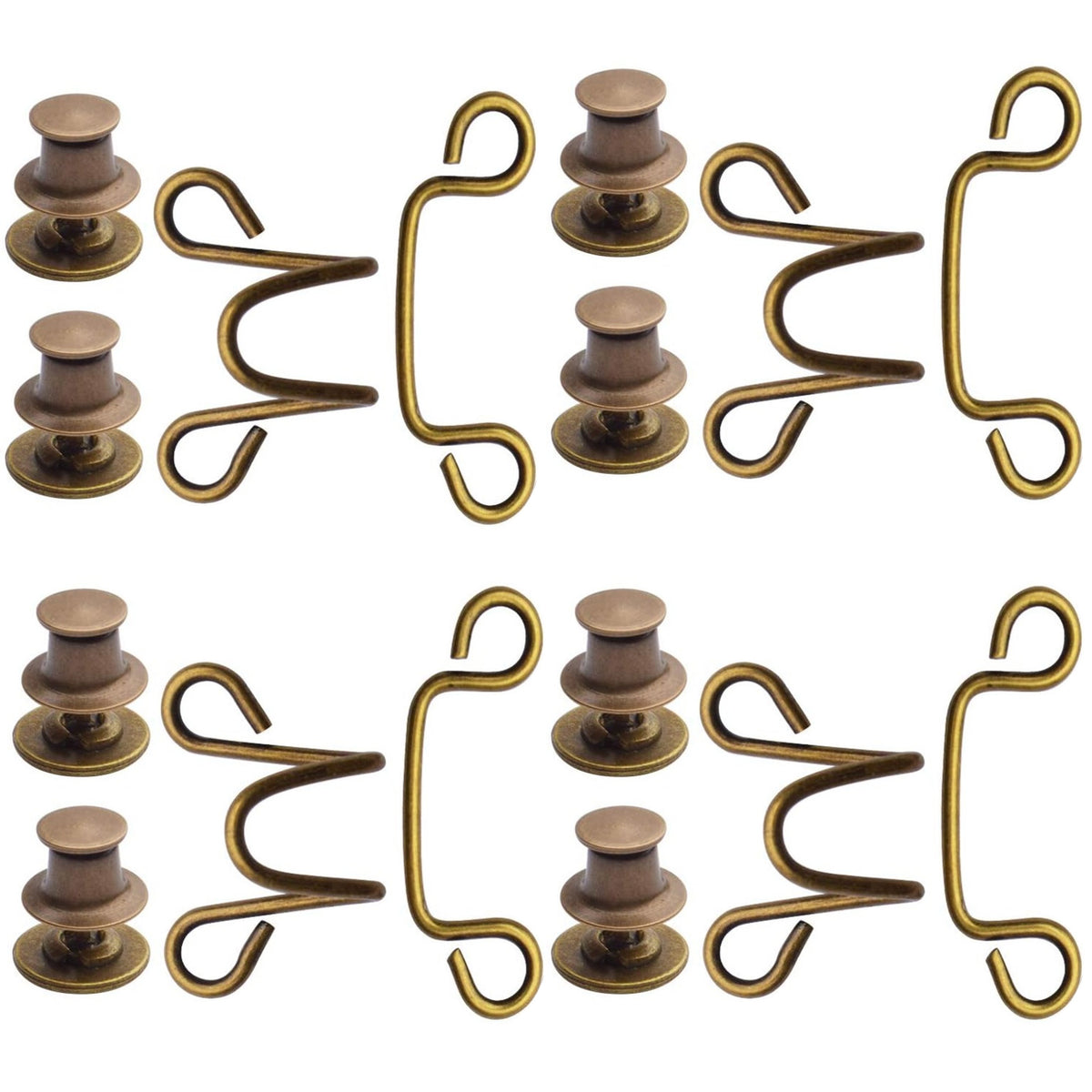 Adjustable Waist Buckles Set, 4 Sets Adjustable Waist Buckle Extender Jeans Buttons Extender Nail-Free Waist Extender Button Fit Instant Button, Golden, Silver, Gun Black, Bronze