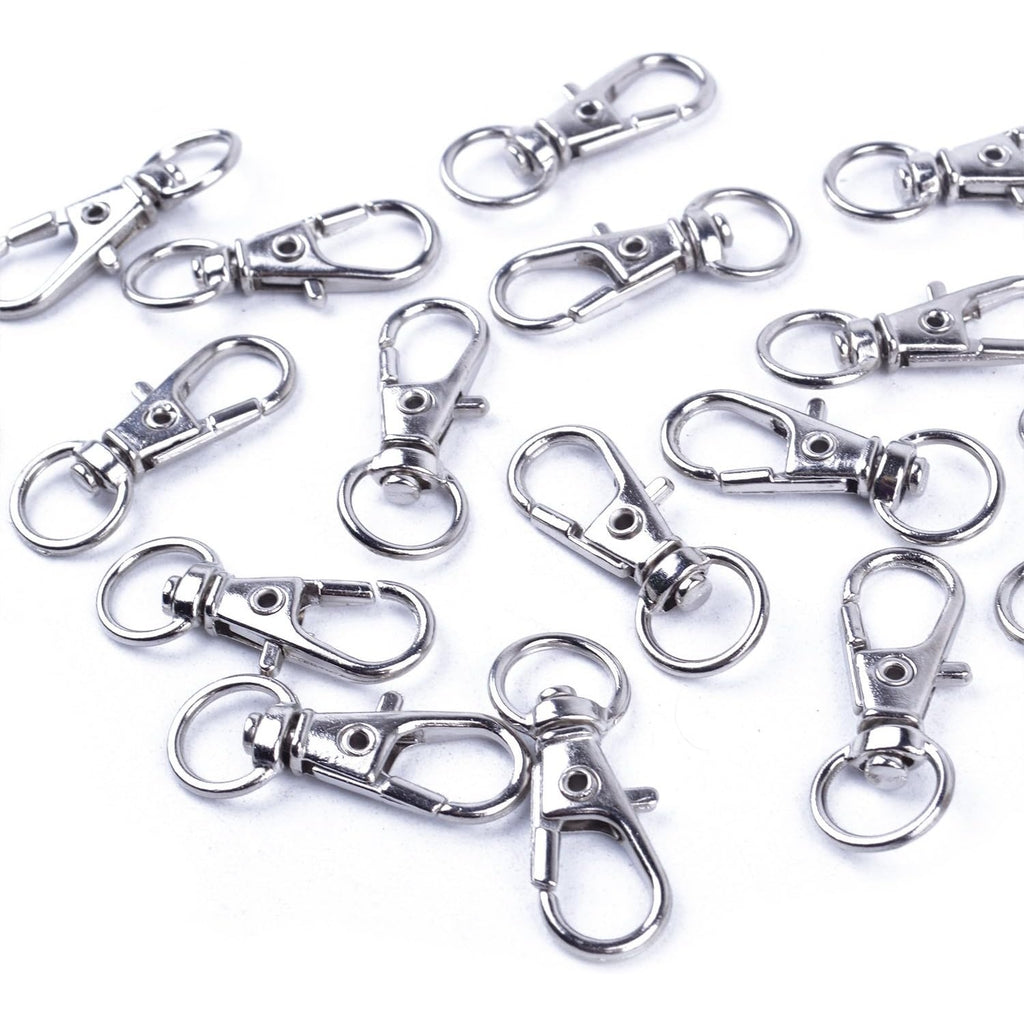 60 Pieces Metal Swivel Lanyard Snap Hook with Key Rings(Small Size)