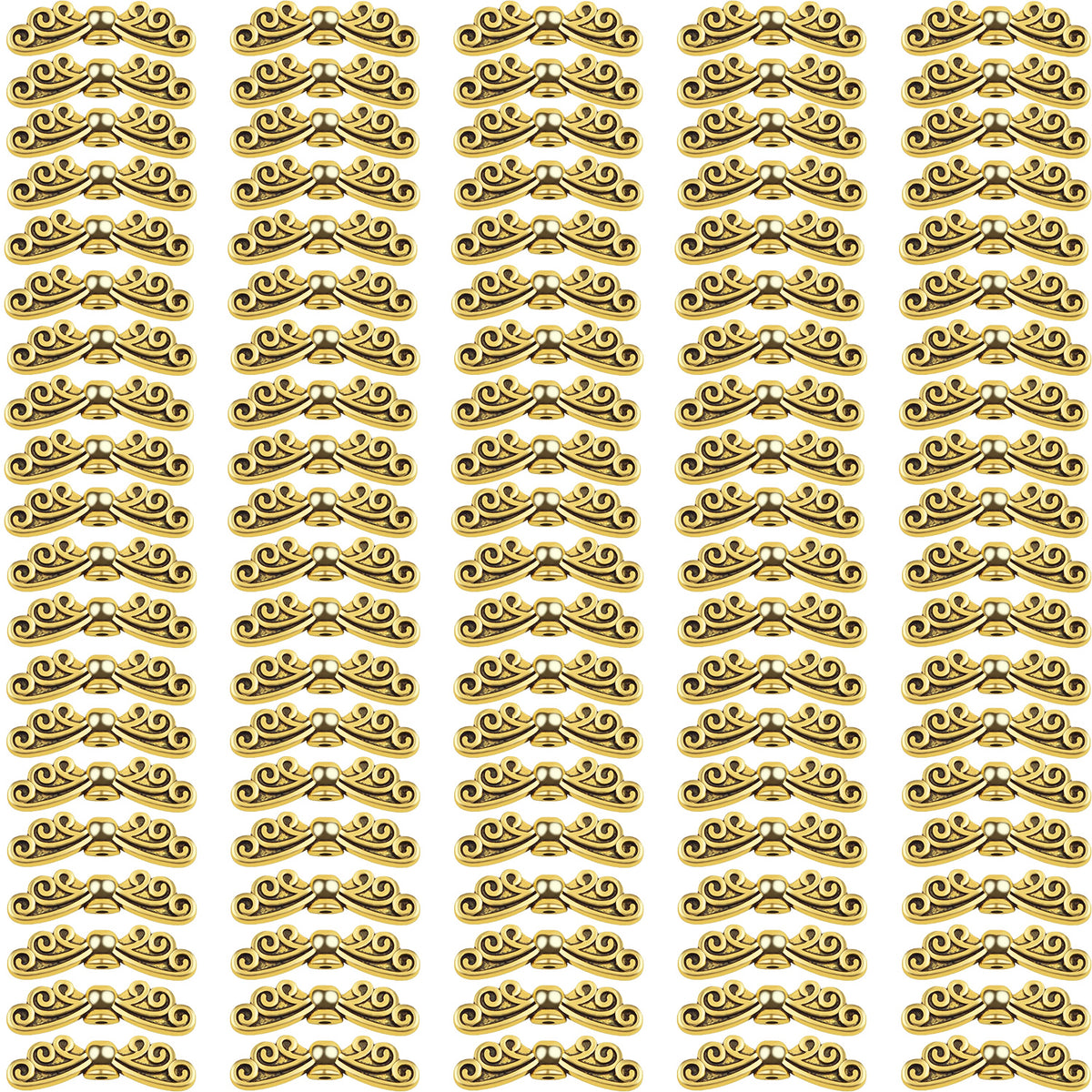 100pcs Antique Angel Wing Spacer Beads Tibetan Alloy Butterfly Fairy Wing Charm Beads Accessories for DIY Jewelry Making Christmas Wedding Decoration, 2 Colors