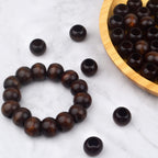 50pcs 20mm Black Coffee Wood Beads Large Hole Round Beads Natural Wooden Loose Spacer Beads for DIY Crafts Jewelry Making Garlands Home Decor, Hole: 10 mm