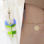 50pcs Pentacle Star Charms Alloy Round Vintage Pentagram Pendants Protection Lucky Pentagram Charms for DIY Bracelets Necklaces Craft Jewelry Making Accessory, Golden, 24.5 mm x 20 mm