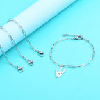6pcs Adjustable Paperclip Link Chain Bracelets Stainless Steel Paper Clips Necklace Bracelet with Lobster Clasps for Women Jewelry Birthday Christmas Party Gifts