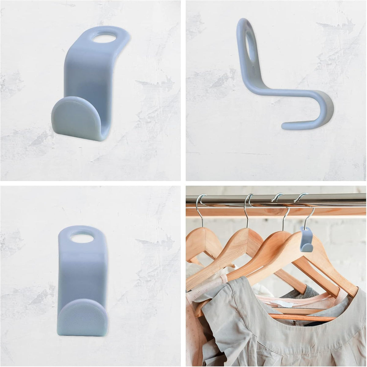 50pcs Clothes Hanger Connector Hooks Plastic Space Saving Cascading Hanger Hooks Closet Organizers Space Saver Hanger Extenders for Clothes Closet Wardrobe Storage, 5 Colors