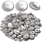 200pcs Tibetan Antique Silver Flat Round Spacer Beads Rondelle Bead Spacers Charms Spacer Loose Beads with A Box for Jewelry Making Crafts Supplies