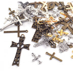 100g Mixed Crosses Charms Pendants for Jewelry Making, DIY Necklace, Bracelets, Earrings