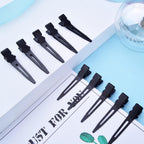100pcs Black Single Prong Curl Clips Sectioning Clips Metal Alligator Hair Pins Styling Clips for Women Men Hair Extensions Salon Haircut, 4.5 cm x 0.8 cm