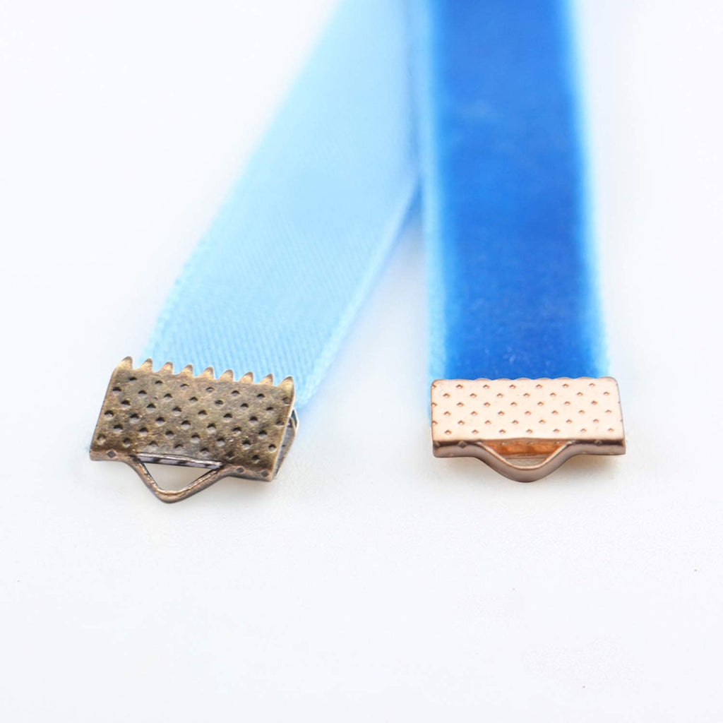 Pinch Crimp Ends,600Pcs Alloy Ribbon Clamps Ends Mixed Colors Ribbon Ends Crimp Ends Jewelry Making Findings for DIY Choker Anklets Crafts Making