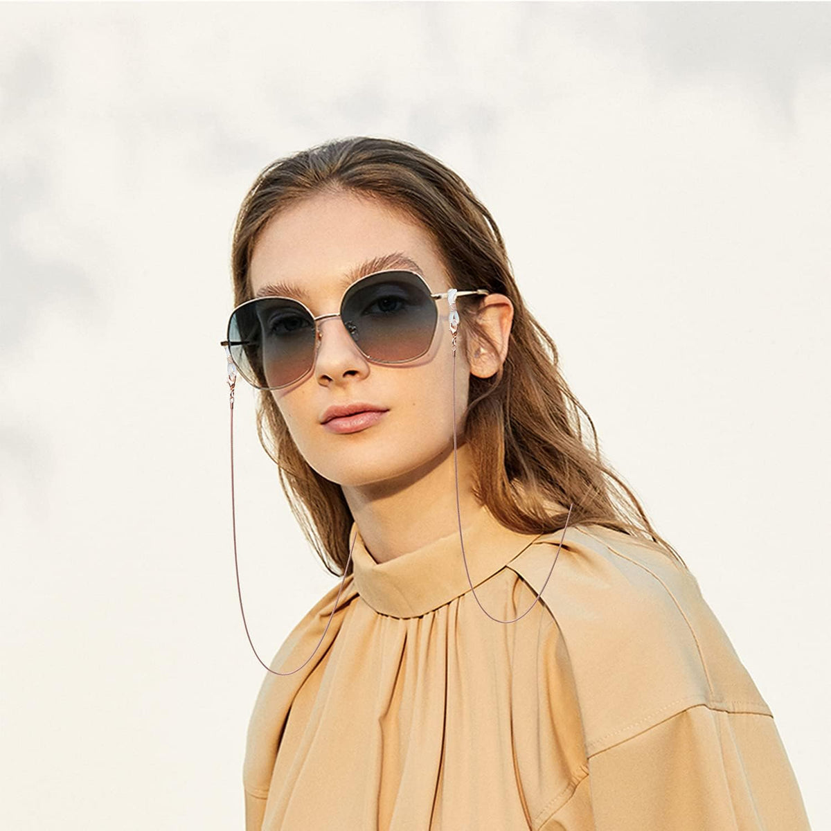 Eyeglass Chain,4Pcs Metal Eyeglass Chain Sunglasses Eyewear String Reading Glasses Retainer for Women,Men,Kids,Workers