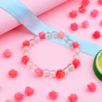 50pcs 10 mm Pink Shell Rose Carved Beads Roseflower Shaped Charm Beads Floral Flower Loose Beads Embellishments for DIY Earrings Scrapbooking Jewelry Making Handmade Decoration