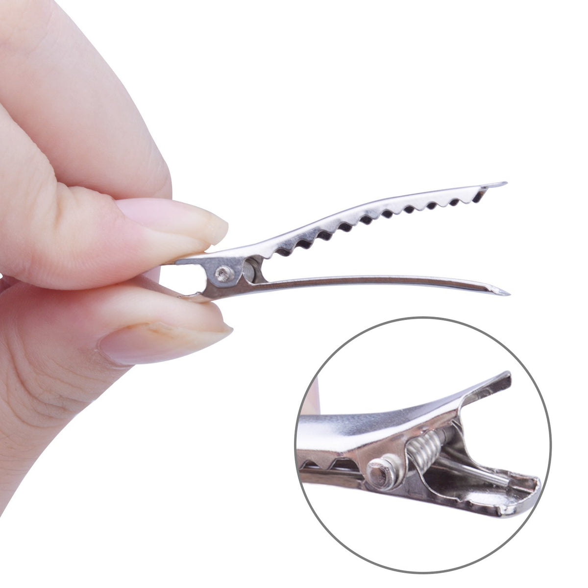 BronaGrand 100 Pieces 45 mm Metal Alligator Hair Clips Pins with Teeth