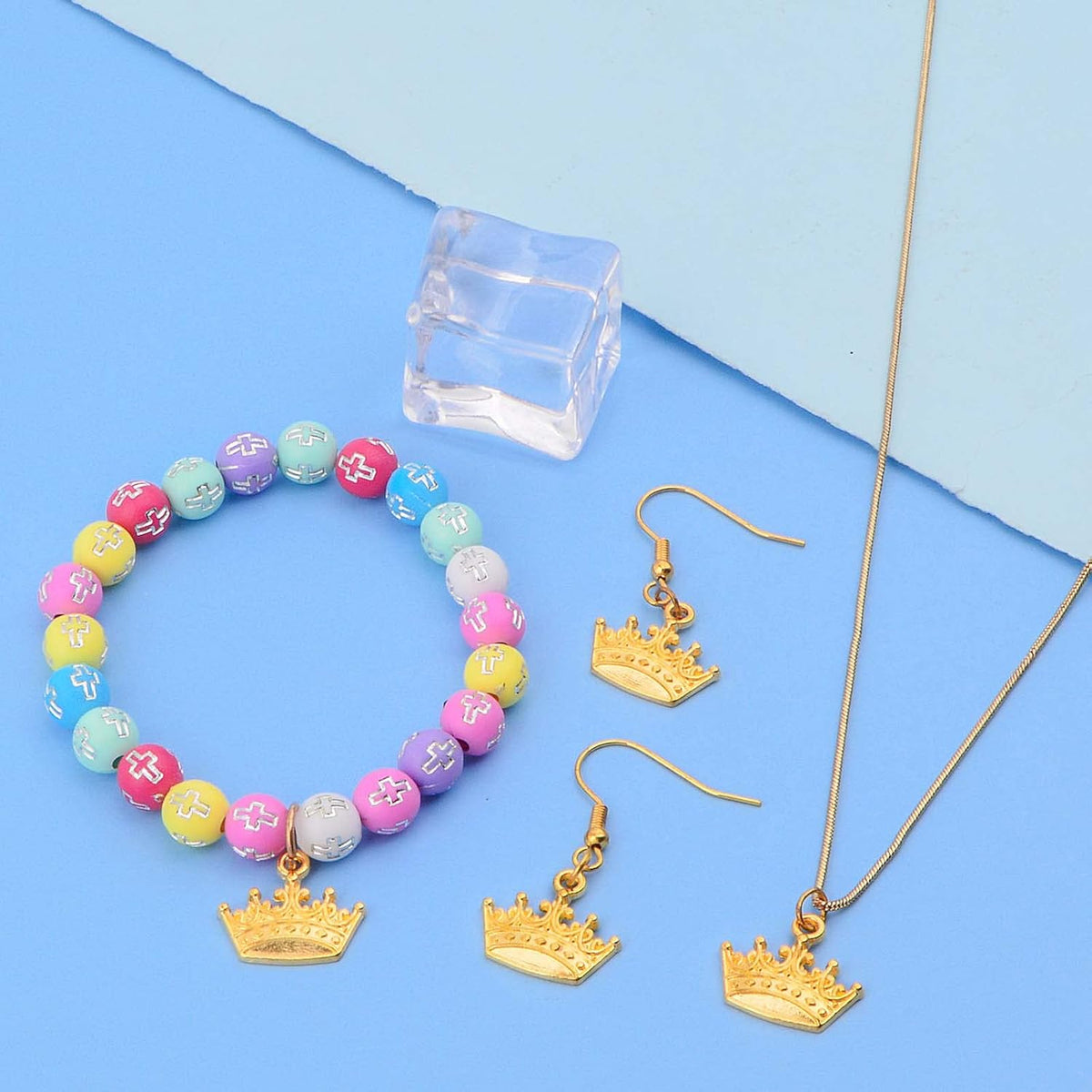 60pcs Golden Plated Tiara Crown Charms Alloy Mini Cute Crown Princess Dangle Pendants Craft Supplies for DIY Bracelet Necklace Jewelry Making Prom Brithday Party
