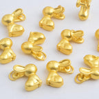 10pcs Golden Chinese Zodiac Rabbit Charms Tiny Rabbit Figurines Statue 3D Bunny Pendants for DIY Necklace Bracelet Keychains Jewelry Making Supplies