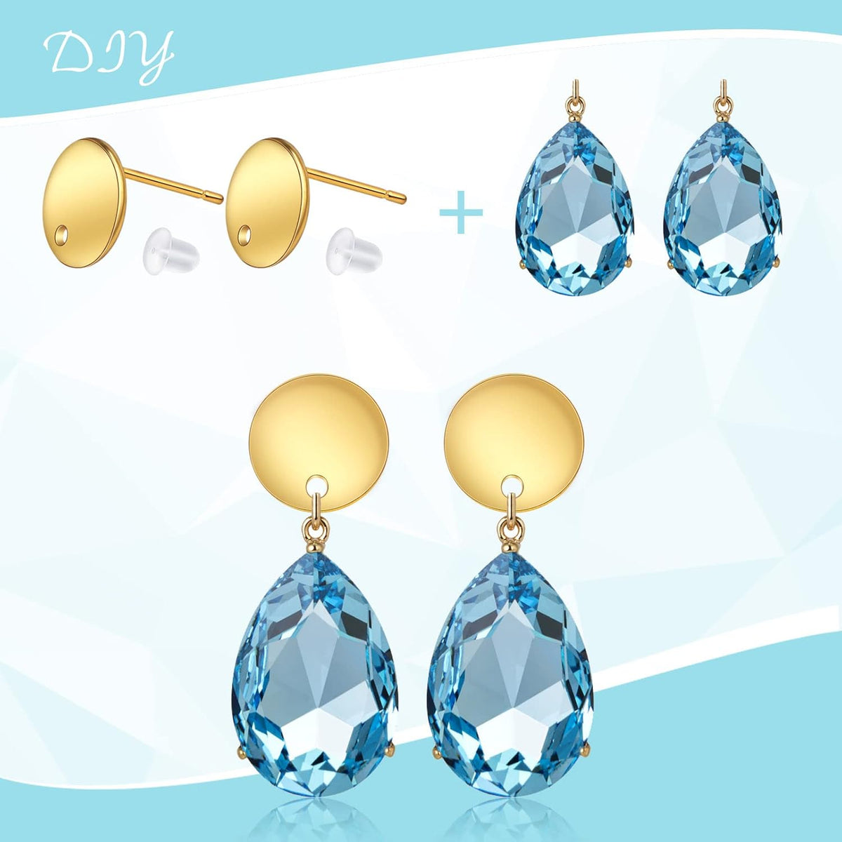 30pcs 3 Colors Stainless Steel Stud Earrings Flat Round Pad Earring Posts Findings with Hole and 30pcs Clear Silicone Earring Backs for Women DIY Jewelry Making