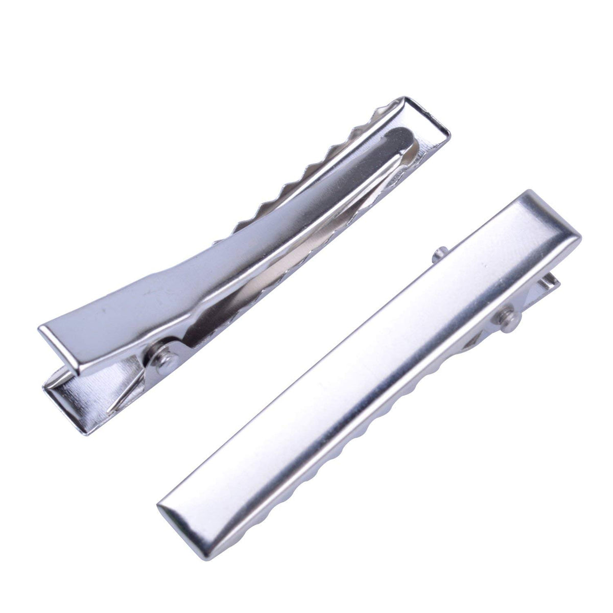 100pcs Silver 4.5cm Long Alligator Hair Clip with Teeth for Arts & Crafts Projects, Dry Hanging Clothing, Office Paper Document Organization,Hair Care