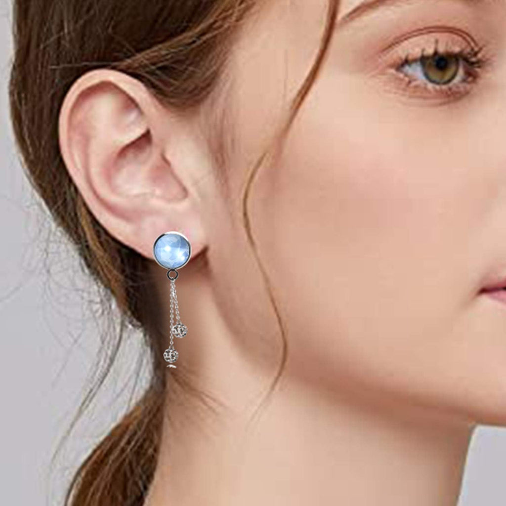 Earring Posts with Loop,50pcs Stainless Steel Bezel Earring Studs Earring Posts Cabochon Settings with Loops and 50pcs Earring Backs,6/8/10/12/14mm