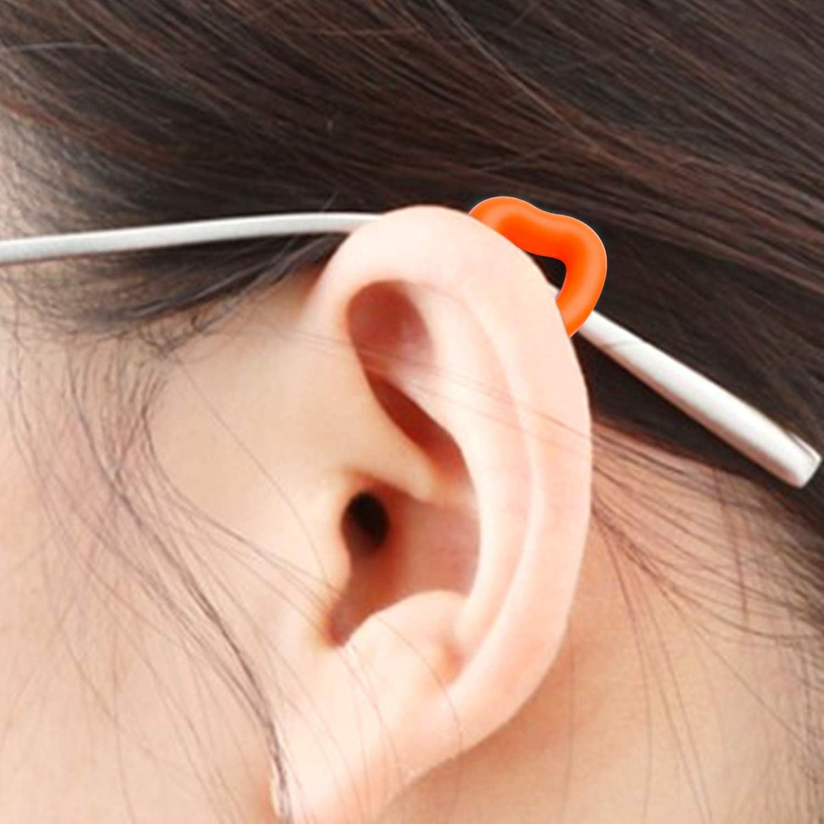 Anti-slip Glasses Grips,12 Pairs Silicone Eyeglasses Temple Tips Heart Ear Hook Holder Eyeglass Retainers Blue Black Pink Orange Brown White for Spectacle Sunglass Reading-glasses