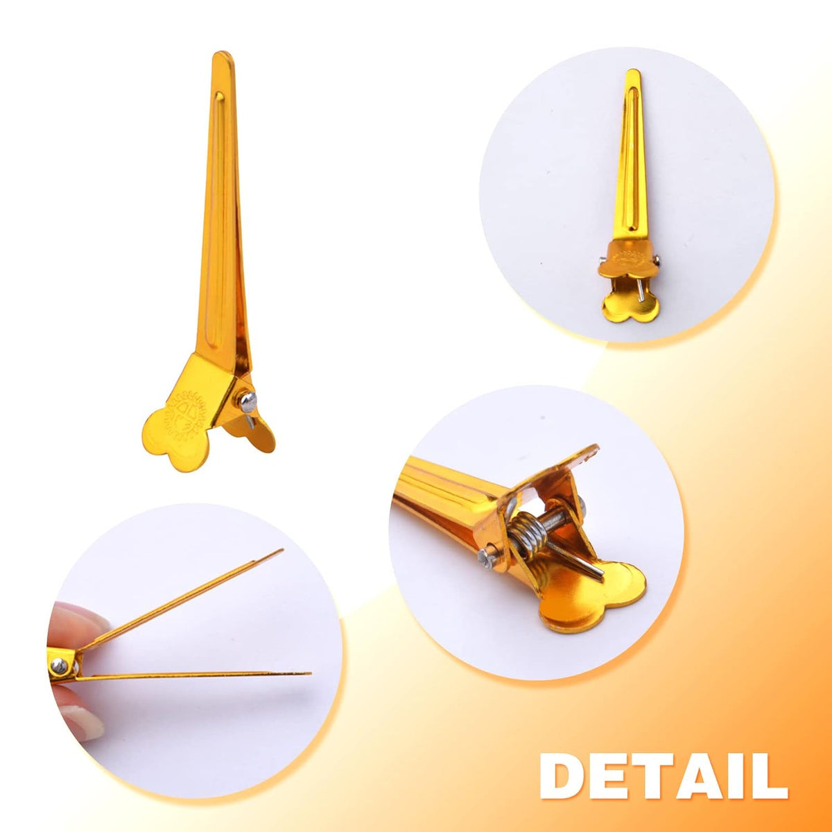 60pcs Mixed Colors Single Prong Hair Clips Metal Duck Bill Hairclips Alligator Curl Clips Styling Sectioning Hairpins for Women Makeup Hair Cutting Hairdressing Salon Tools