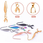 20pcs Stainless Steel Earring Hooks Hypoallergenic Ear Wire Buckle Pendant Clasp Earrings Fish Hooks for Women Dangle Earrings Jewelry Making Accessories, 5 Colors