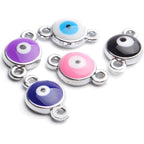 50pcs Evil Eye Connectors Pendants Bracelet Connector Bead Charms for Bracelet Necklace Crafts DIY