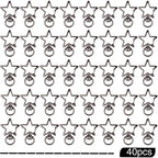 40pcs Star Shape Keychain Clips Metal Zinc Alloy Swivel Lobster Claw Clasp Trigger Spring Buckles Snap Hooks for DIY Keyrings Bags Handbags Lanyards Accessories, Gun Black