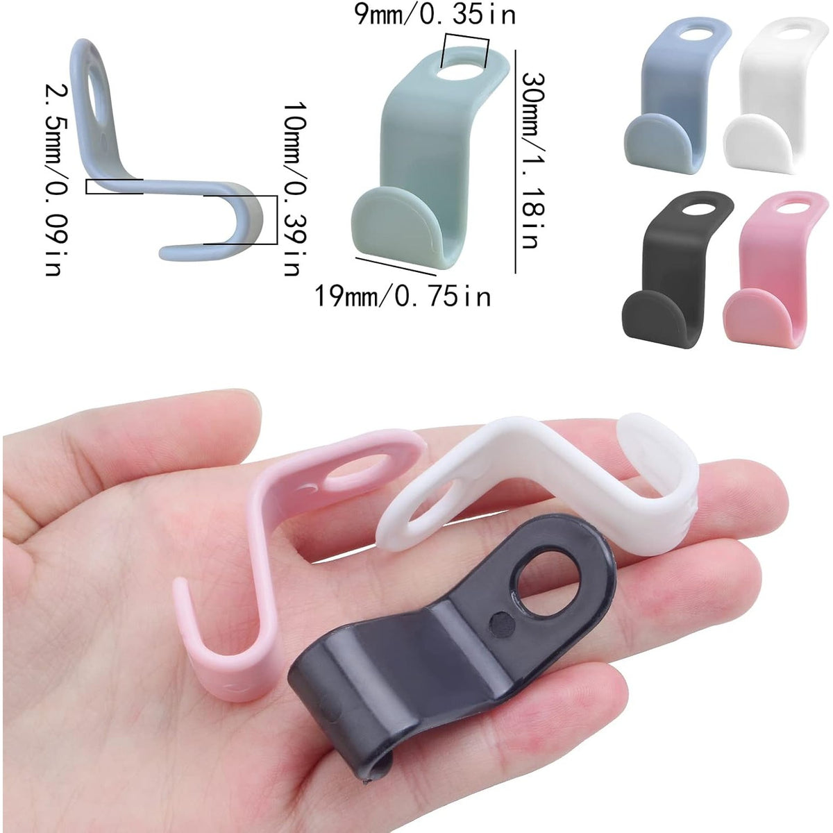 50pcs Clothes Hanger Connector Hooks Plastic Space Saving Cascading Hanger Hooks Closet Organizers Space Saver Hanger Extenders for Clothes Closet Wardrobe Storage, 5 Colors