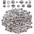 100g (About 130-180pcs) Antique Silver Round Small Beads Jewelry Bead Charm Spacers for Jewelry Making Bracelets Necklace