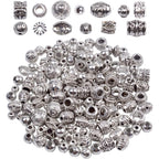 100g (About 130-180pcs) Antique Silver Round Small Beads Jewelry Bead Charm Spacers for Jewelry Making Bracelets Necklace