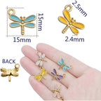 30pcs Dragonfly Charms Enamel Colorful Dragonfly Pendants Insect Charm Pendant for DIY Bracelet Earrings Jewelry Making