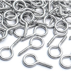Eye Screw Hooks,100pcs 19x10mm Screw in Eye Hooks Self Tapping Eye Screws Thread Eyebolt for Crafting Jewelry Making Hanging Small Items