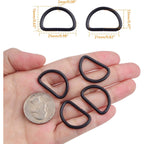 100pcs Heavy Duty Semi-Circular D Rings Multi-functional Half Round D-shaped Rings Buckle DIY Accessories for Hardware Bags Backpack Belt Clothing Sewing, Black