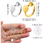 12pcs 2 Colors Clip-on Earring Converters Brass Earring Clips Components with 6 mm Flat Round Pad and 12pcs Clear Earring Cushions for Non-Pierced Ears DIY Jewelry Making Supplies