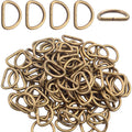 100 Pieces 1/2inch Metal Bronze D Ring Buckles D-Ring Loop for Handbag Purse Clothes DIY Accessories