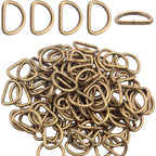 100 Pieces 1/2inch Metal Bronze D Ring Buckles D-Ring Loop for Handbag Purse Clothes DIY Accessories