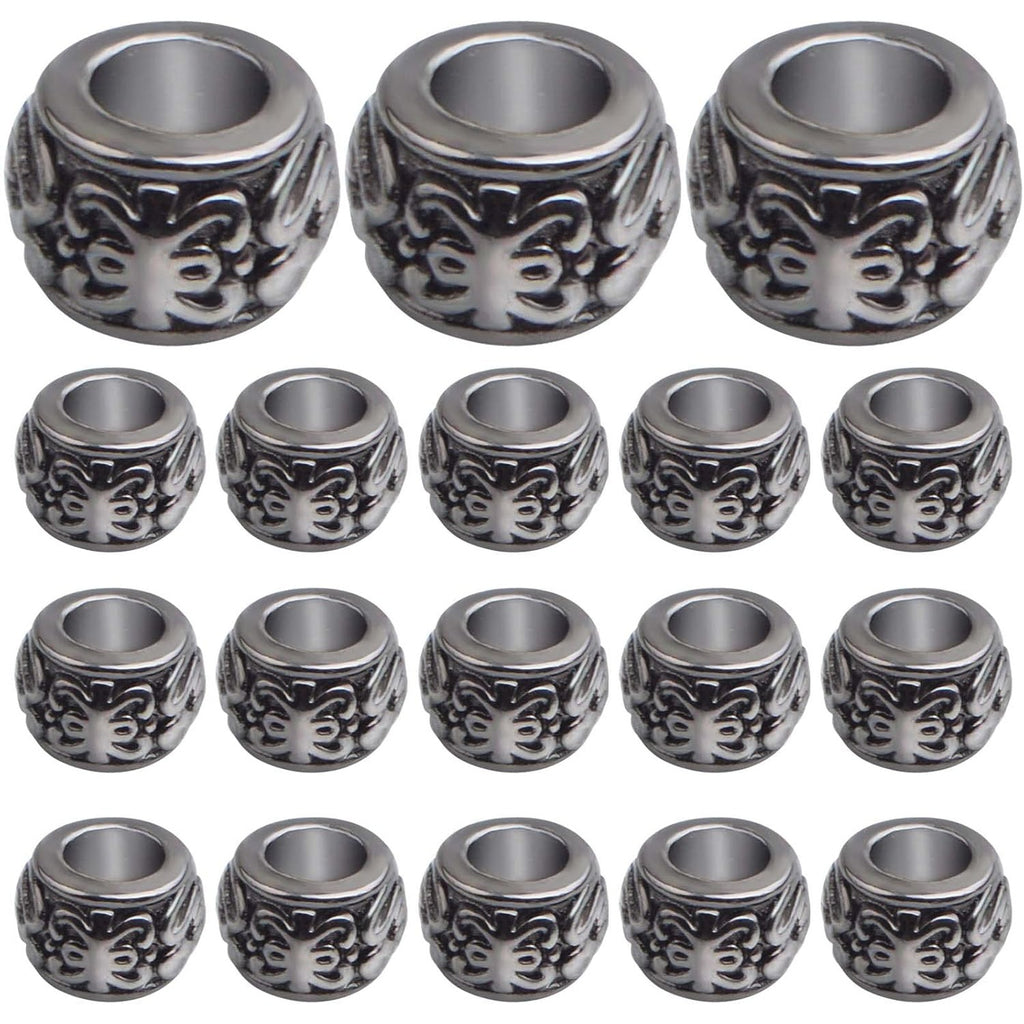 100 Pieces Gun Black Rondelle Spacer Beads - European Large Hole Tube Column Loose Charm Beads - Accessories for DIY Bracelet Necklace Earrings Jewelry Making