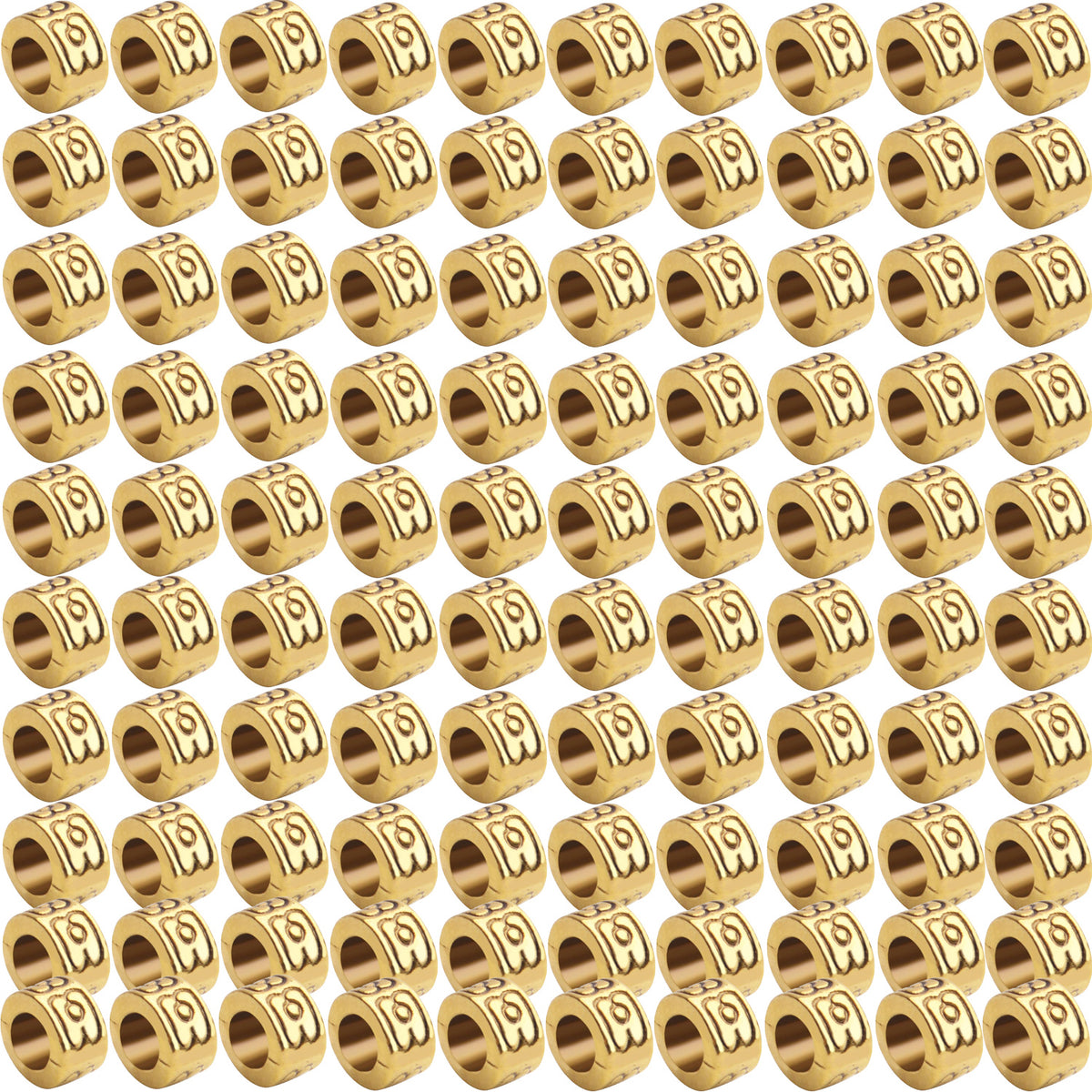 Large Hole Spacer Beads, 100pcs 6.5mm Round Rondelle Spacer Beads Large Hole Spacer Beads Alloy European Beads for DIY Crafts Jewelry Making, Antique Golden, Antique Silver