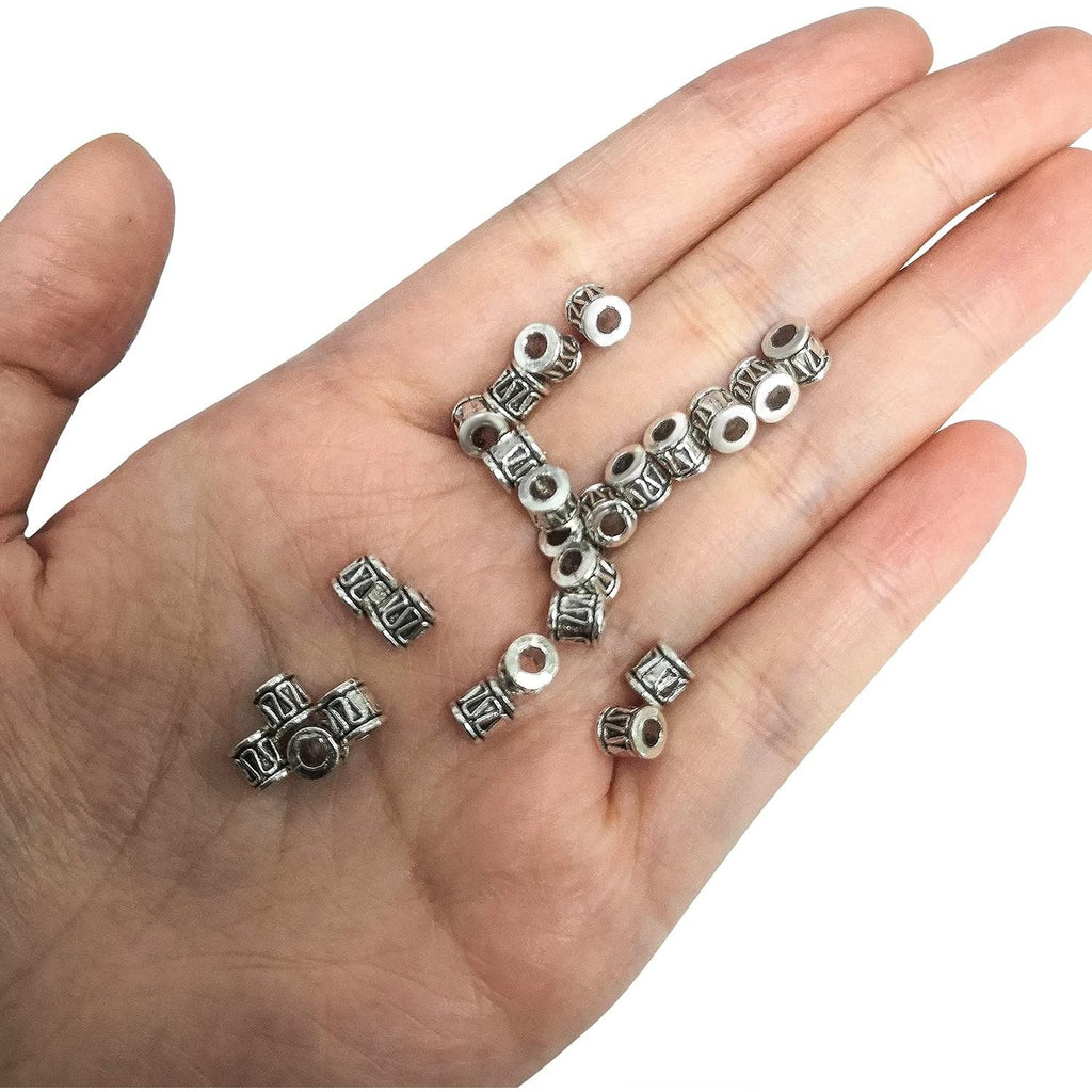 200pcs Antique Gold Tube Spacers Beads Alloy Barrel Bead Spacers Loose Spacer Bead Charm Beads for Jewelry DIY Bracelet Necklace Making Accessory
