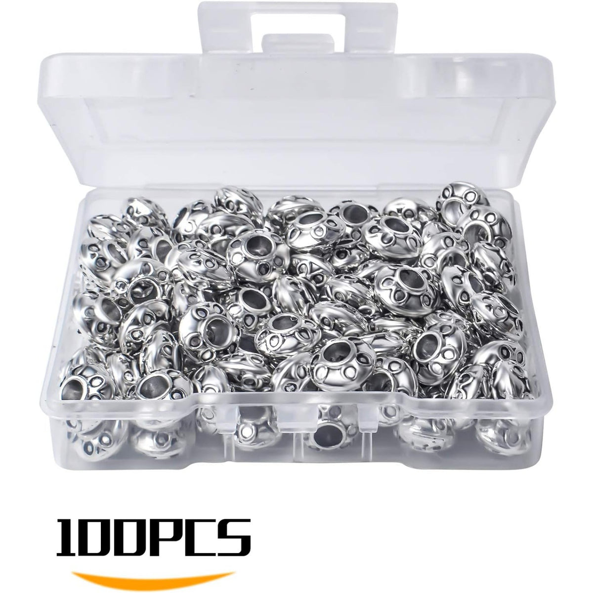 100pcs Antique Silver 8mm Spacer Beads Jewelry Beads Jewelry Spacers Beads with A Box for Jewelry Bracelets Necklace Making Crafts Supplies