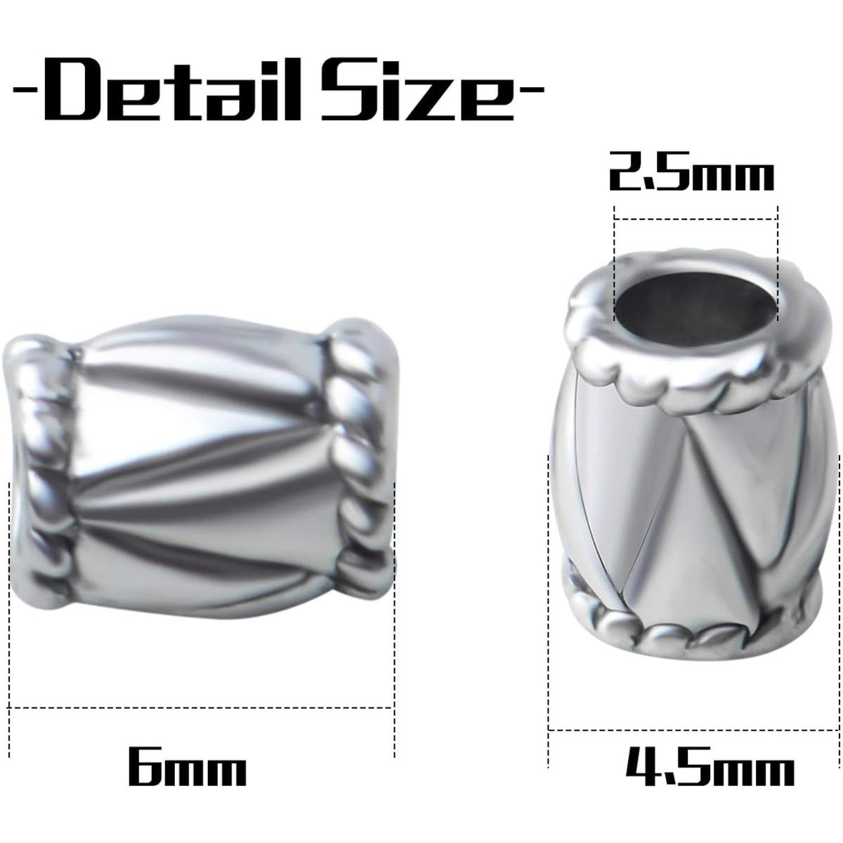 200pcs Antique Silver Column Spacer Bead Alloy European Style Barrel Bead Spacers Tube Beads Jewelry Spacer Charms for DIY Jewelry Making Crafts Supplies
